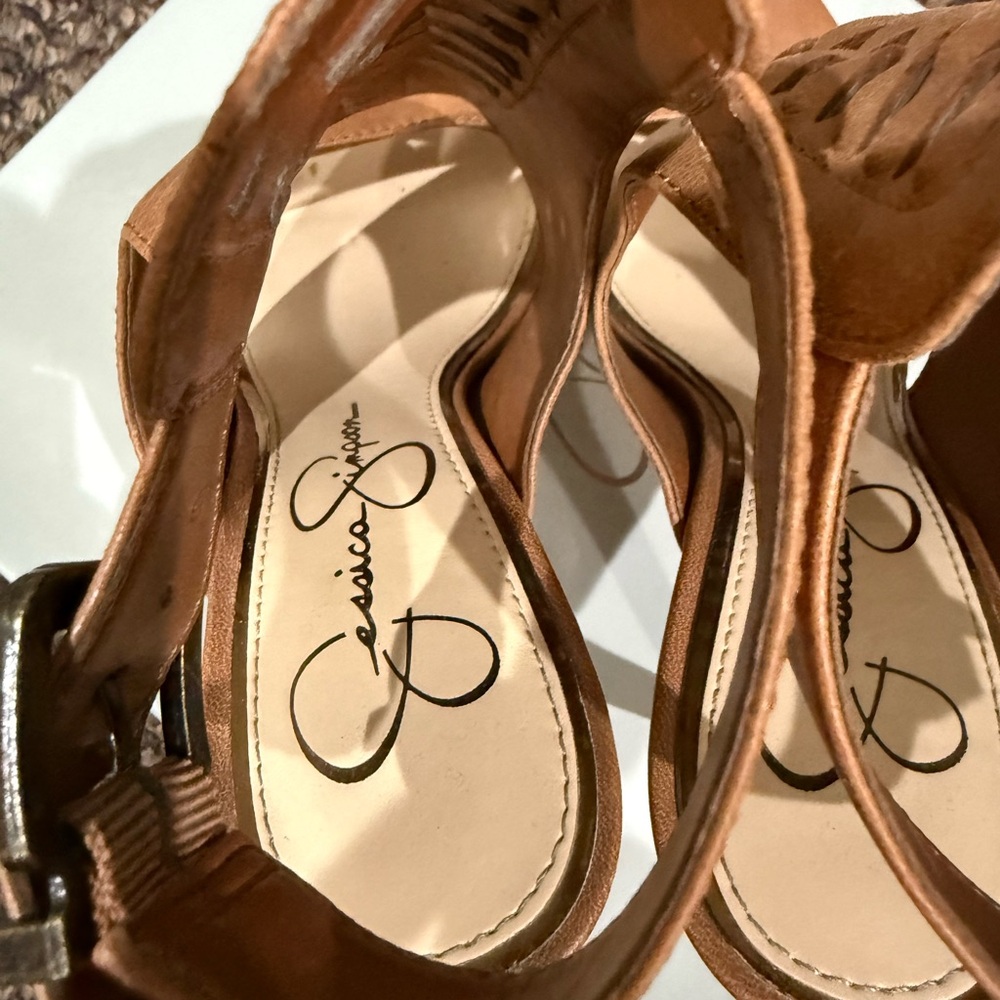 Jessica Simpson Tan Heeled Sandals - Picture 7 of 8